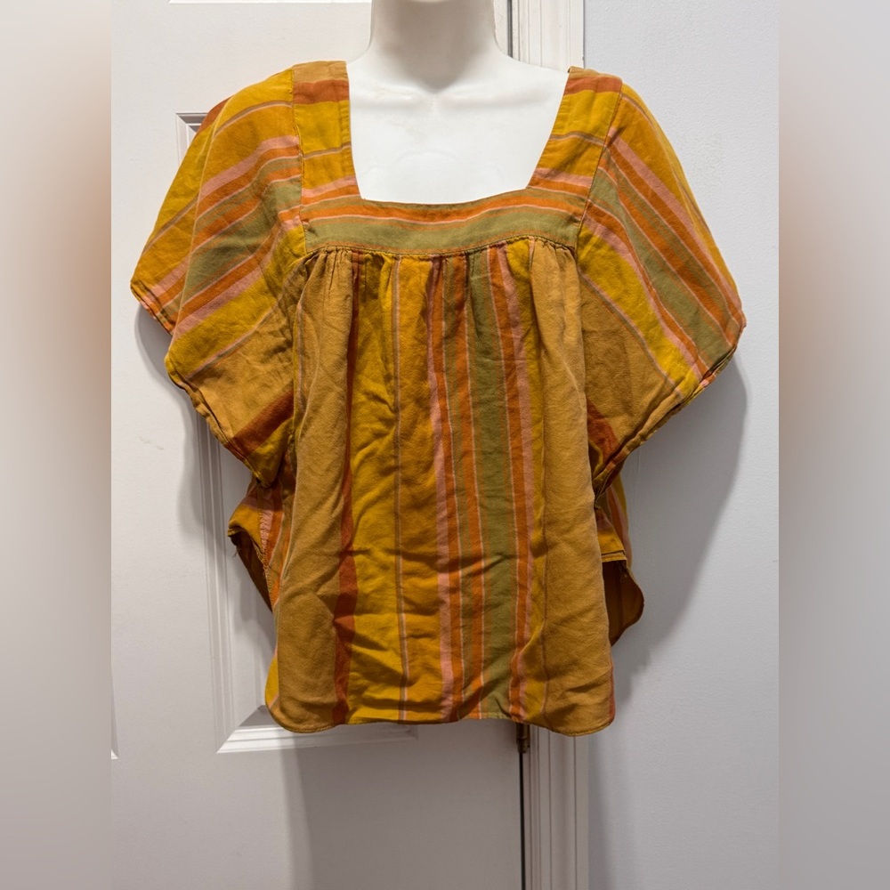 Striped Multicolor butterfly Women's Top size medium